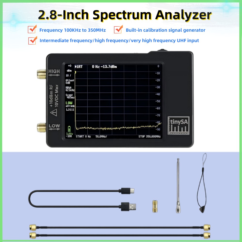 Signal Generator Spectrum Analyzer - Analizzatore di spettro TinySA 100khz-960mhz, analizzatore