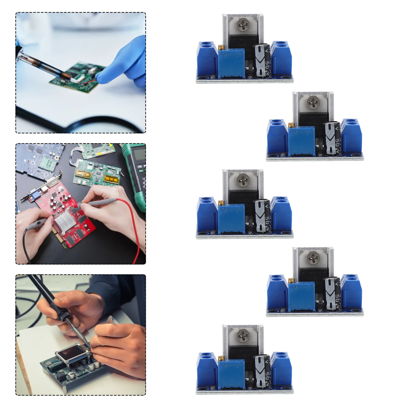 Linear Lab Power Supply Adjustable - 10 moduli regolatori di tensione regolabili,